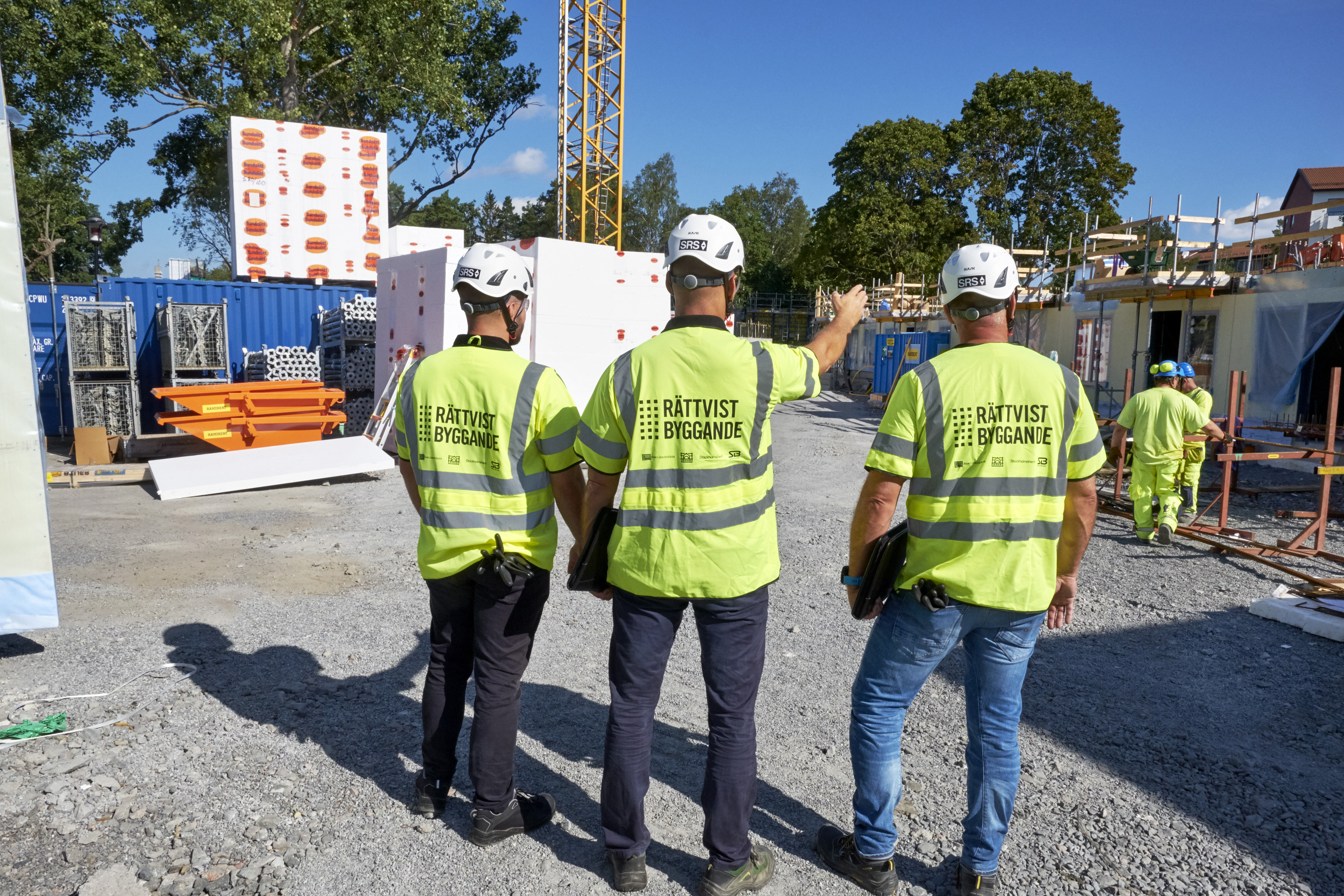 Rättvist byggande, arbetsplats, gula västar